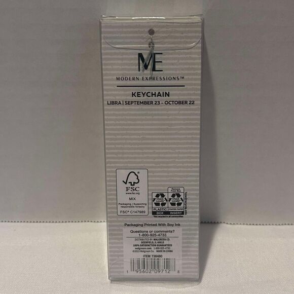 NEW Modern Expressions Libra Aqua & Gold 1 Count Keychain Metal 738480 Zodiac - Picture 3 of 3